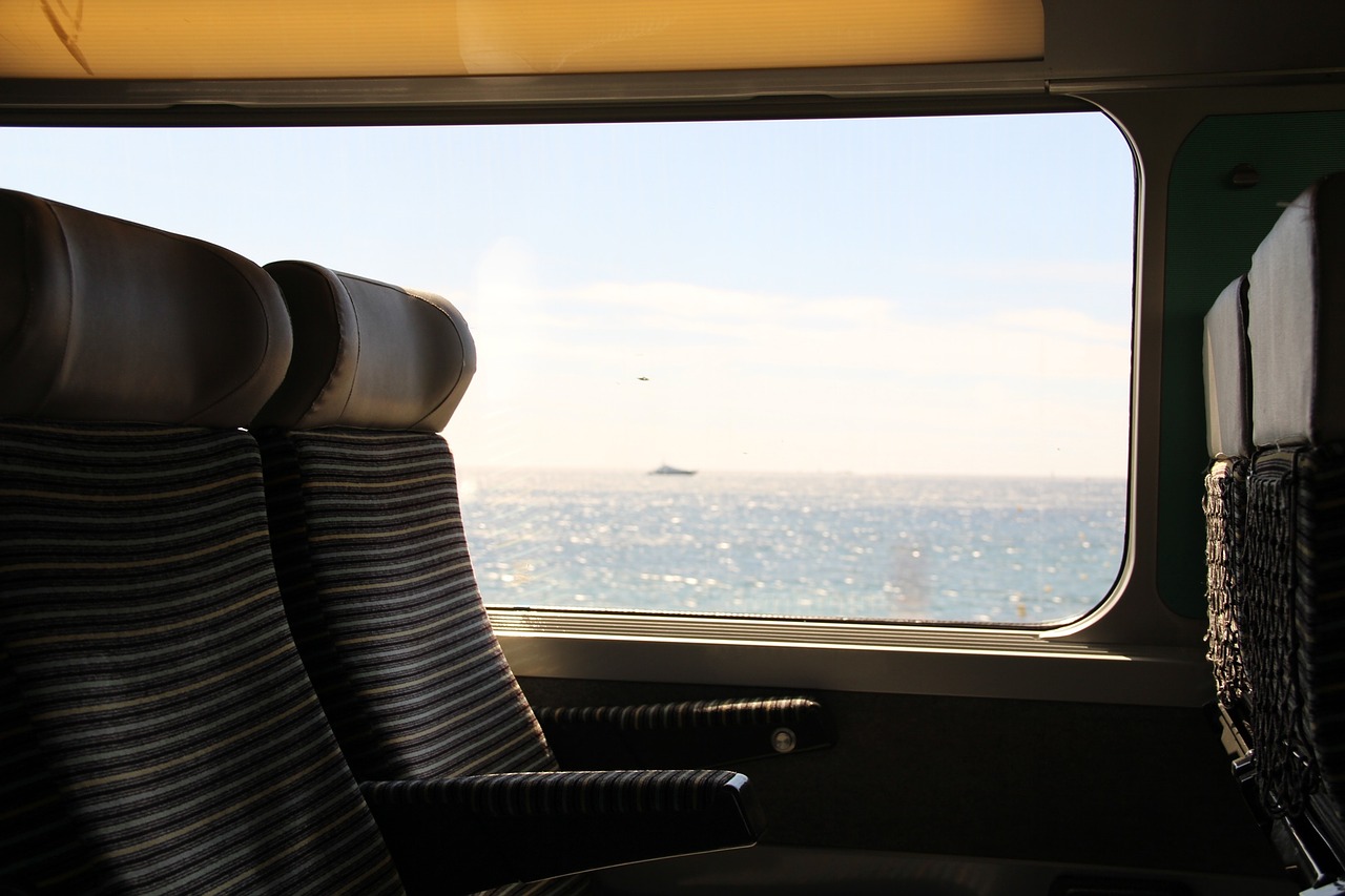 the beautiful scenery seen from a train window